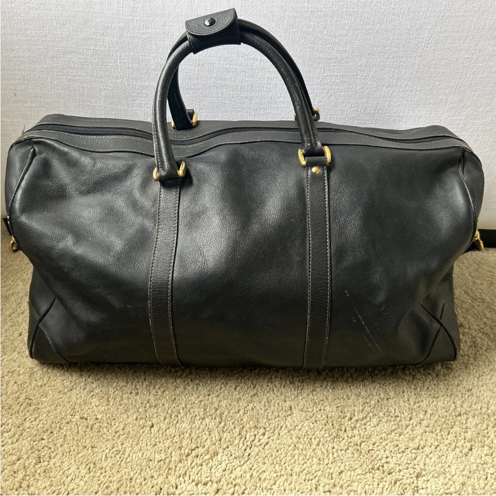Black Gucci Leather Men's Duffel Bag - Picture 2 of 14